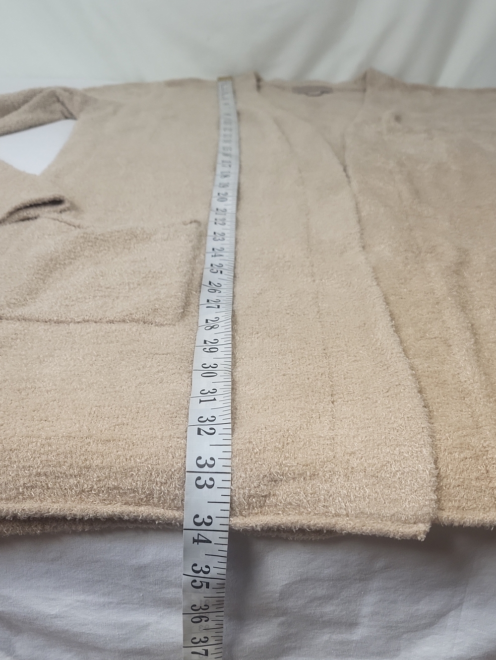 Barefoot Dreams CozyChic Lite Essential Long Pocket Cardigan in Bisque Large - Picture 11 of 15